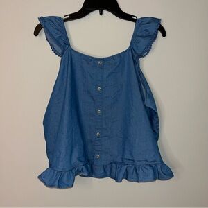 Self Esteem Blue Ruffle Sleeve Kids Blouse